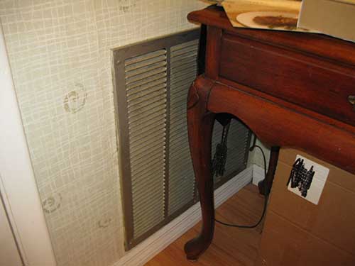 Replace restrictive HVAC intake vent.